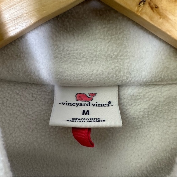 Vineyard Vines Fleece Jacket Women White‎ Solid Full Zip Vest Pocket Collar Sz M - Picture 7 of 9